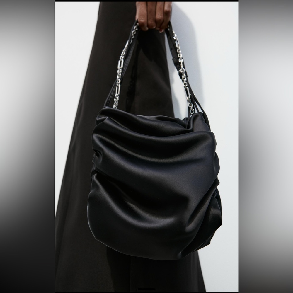 Zara Satin Effect Shoulder Bag